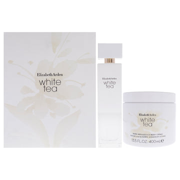 White Tea by Elizabeth Arden for Women - 2 Pc Gift Set 3.3oz EDT Spray, 13.5oz Body Cream