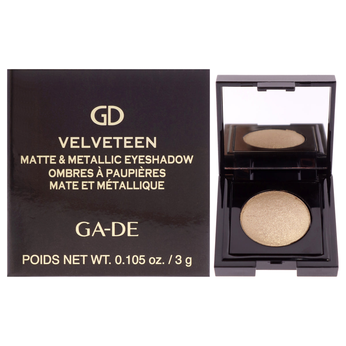 Velveteen Matte and Metallic Eyeshadow - 221 Gold Gleam by GA-DE for Women - 0.105 oz Eye Shadow
