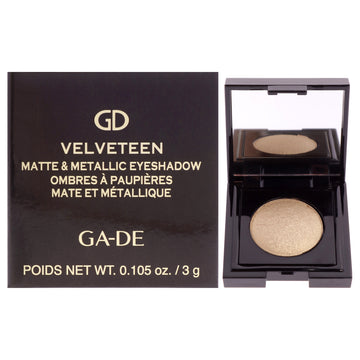 Velveteen Matte and Metallic Eyeshadow - 221 Gold Gleam by GA-DE for Women - 0.105 oz Eye Shadow