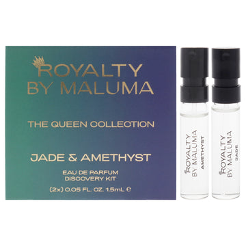 The Queen Collection by Royalty By Maluma for Women - 2 Pc Mini Gift Set 0.05oz Jade EDP Spray Vial, 0.05oz Amethyst EDP Spray Vial
