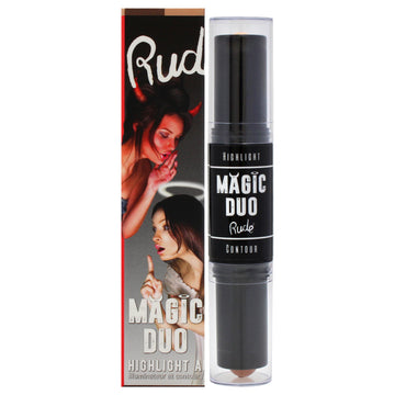 Magic Duo Highlight and Contour - Tan by Rude Cosmetics for Women - 0.3 oz Makeup