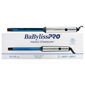 Nano Titanium Curling Wand - BNTW75NUC-Blue by BaBylissPRO for Unisex - 0.75 Inch Curling Iron