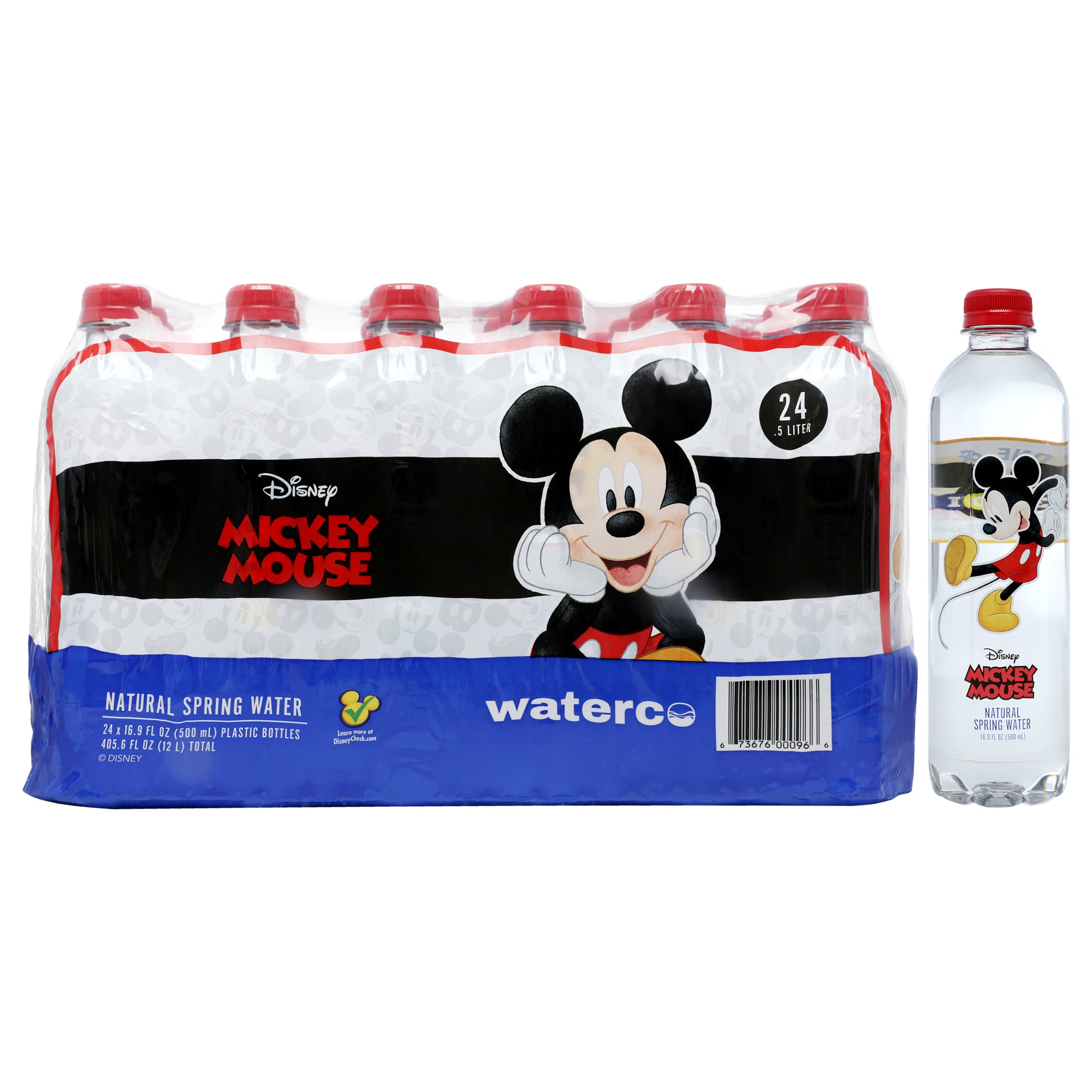 Disney Mickey Mouse Water Bottle - Pet Material by Disney Water for Unisex - 24 x 16.9 oz Water