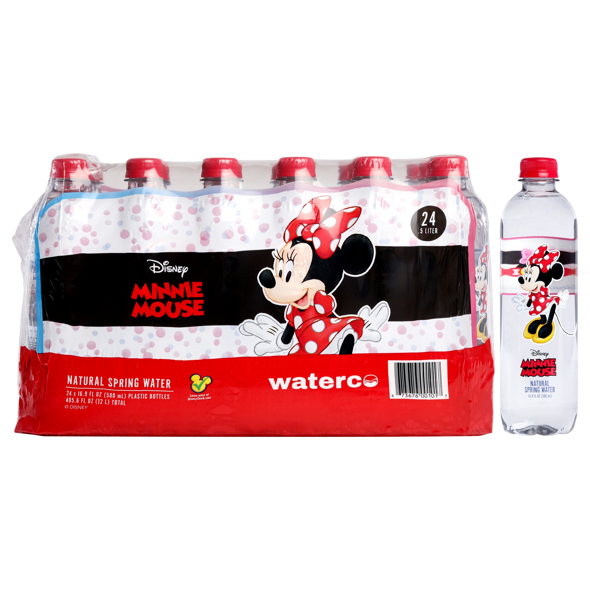 Disney Minnie Mouse Water Bottle - Pet Material by Disney Water for Unisex - 24 x 16.9 oz Water