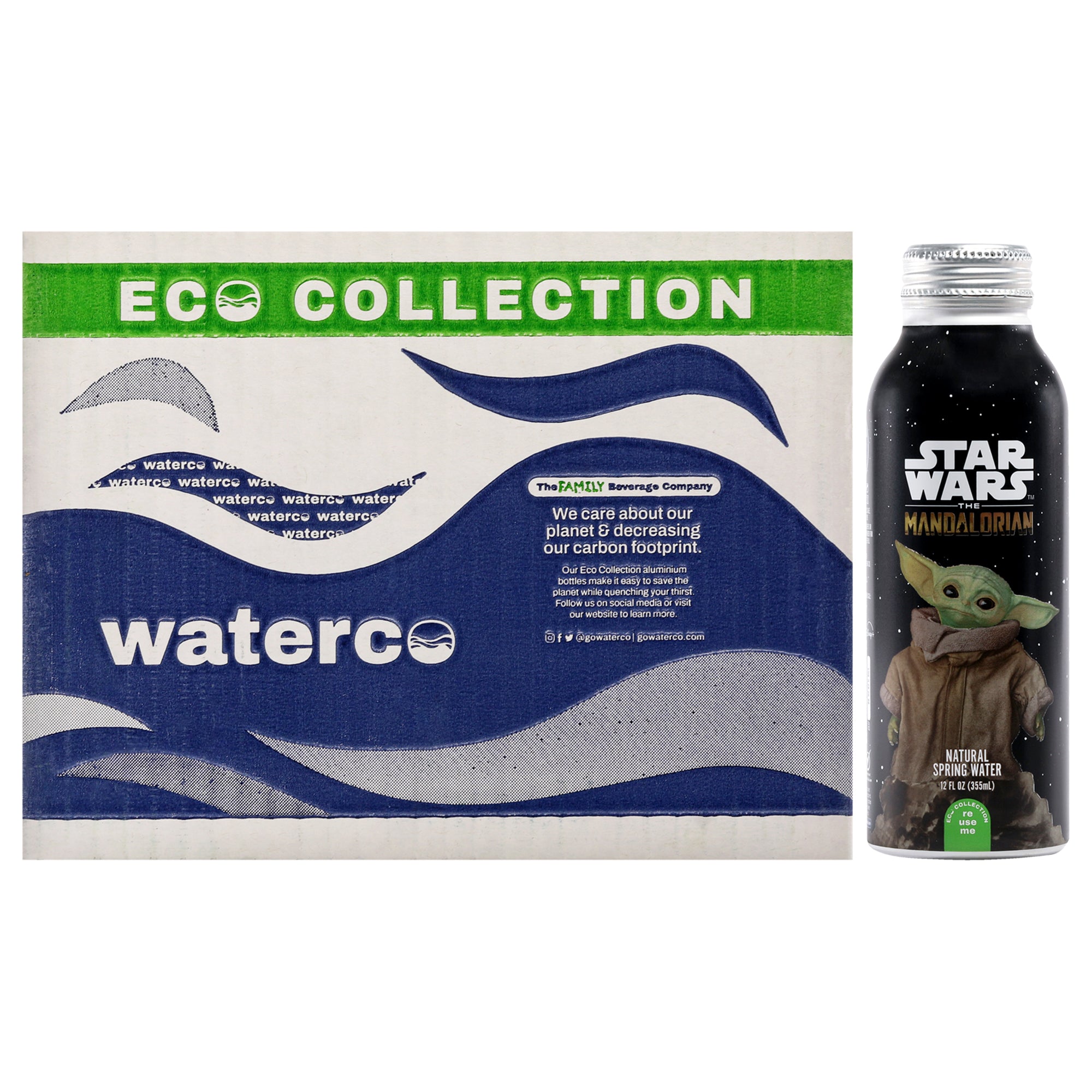 Star Wars Mandalorian Water Bottle - Aluminum Material by Star Wars for Unisex - 12 x 12 oz Water