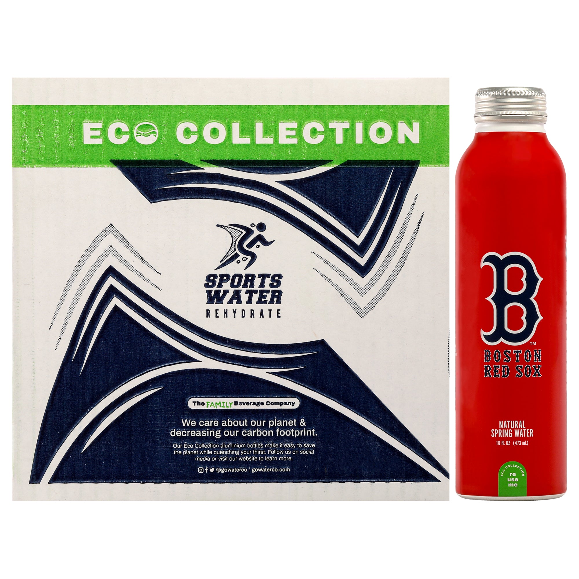 Boston Red Sox Water Bottle - Aluminum Material by Boston Red Sox for Unisex - 12 x 16.9 oz Water