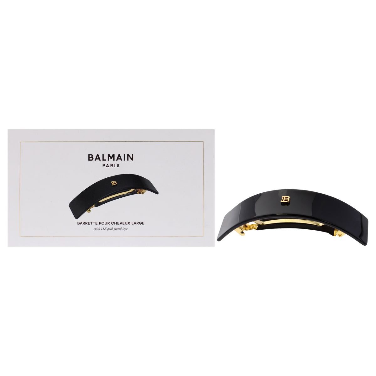 Cellulose Acetate Barrette Pour Cheveux Large - Black by Balmain Hair Couture for Women - 1 Pc Hair Clip
