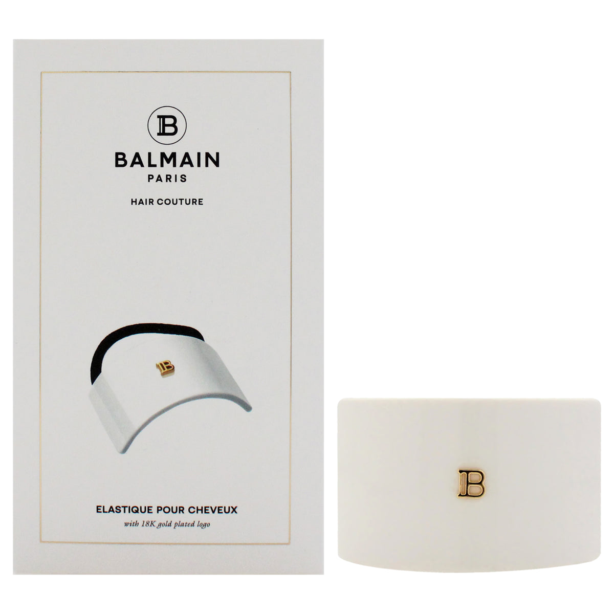 Cellulose Acetate Elastique Pour Cheveux - White by Balmain Hair Couture for Women - 1 Pc Hair Elastic