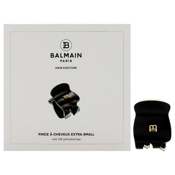 Cellulose Acetate Pince a Cheveux Extra Small - Black-White by Balmain Hair Couture for Women - 1 Pc Hair Clip