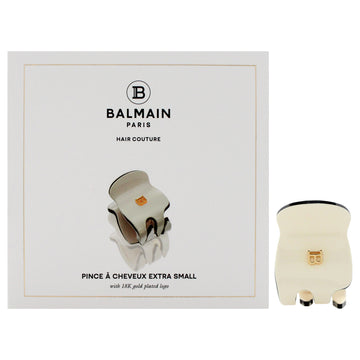 Cellulose Acetate Pince a Cheveux Extra Small - White-Black by Balmain Hair Couture for Women - 1 Pc Hair Clip