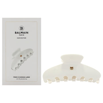 Cellulose Acetate Pince a Cheveux Large - White by Balmain Hair Couture for Women - 1 Pc Hair Clip