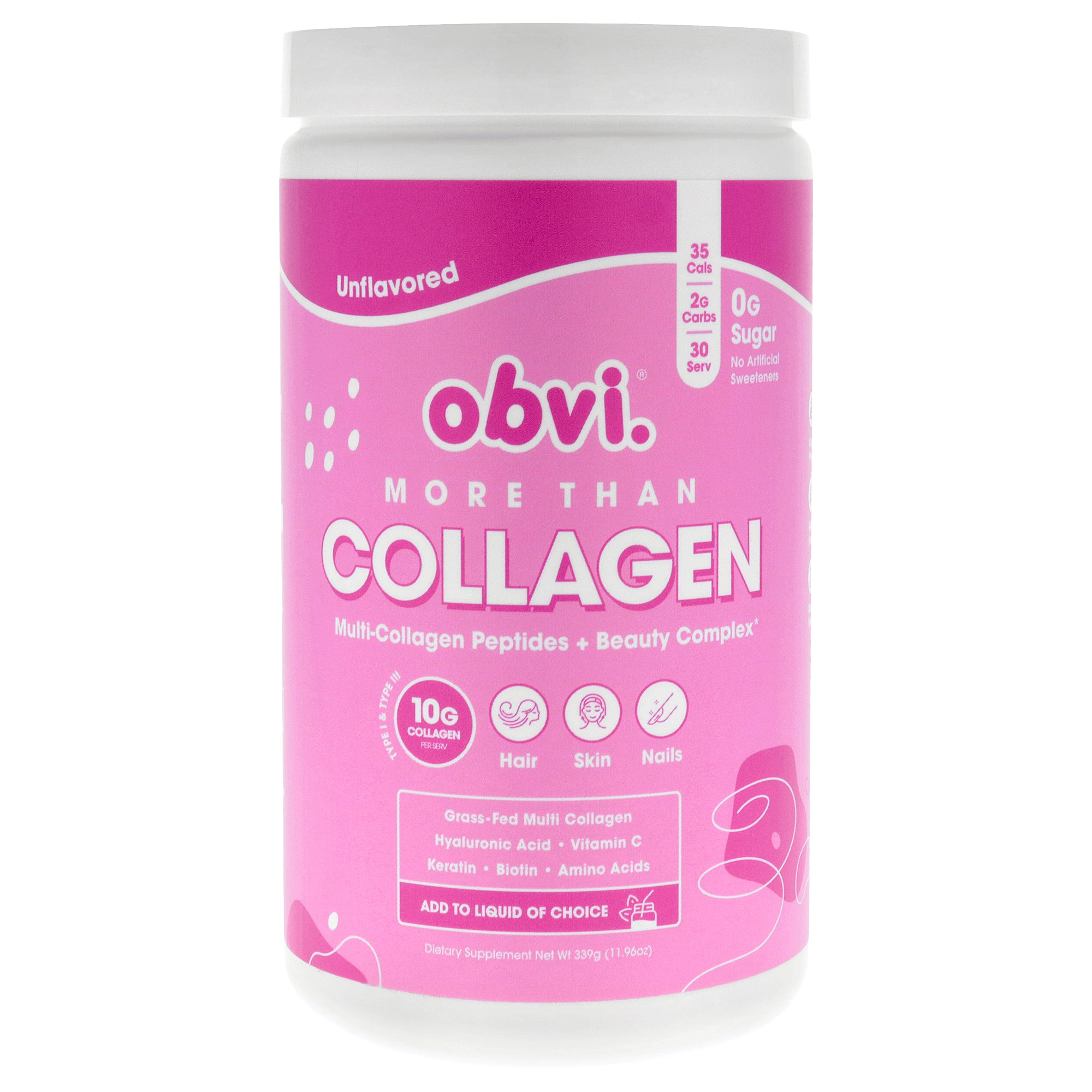 More Than Collagen - Unflavored by by Obvi for Unisex - 11.96 oz Dietary Supplement