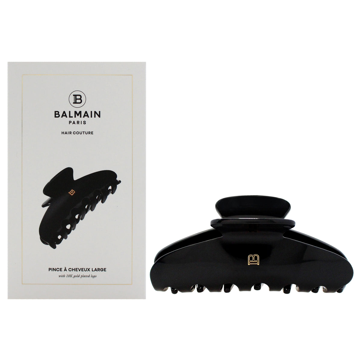 Cellulose Acetate Pince a Cheveux Large - Black by Balmain Hair Couture for Women - 1 Pc Hair Clip