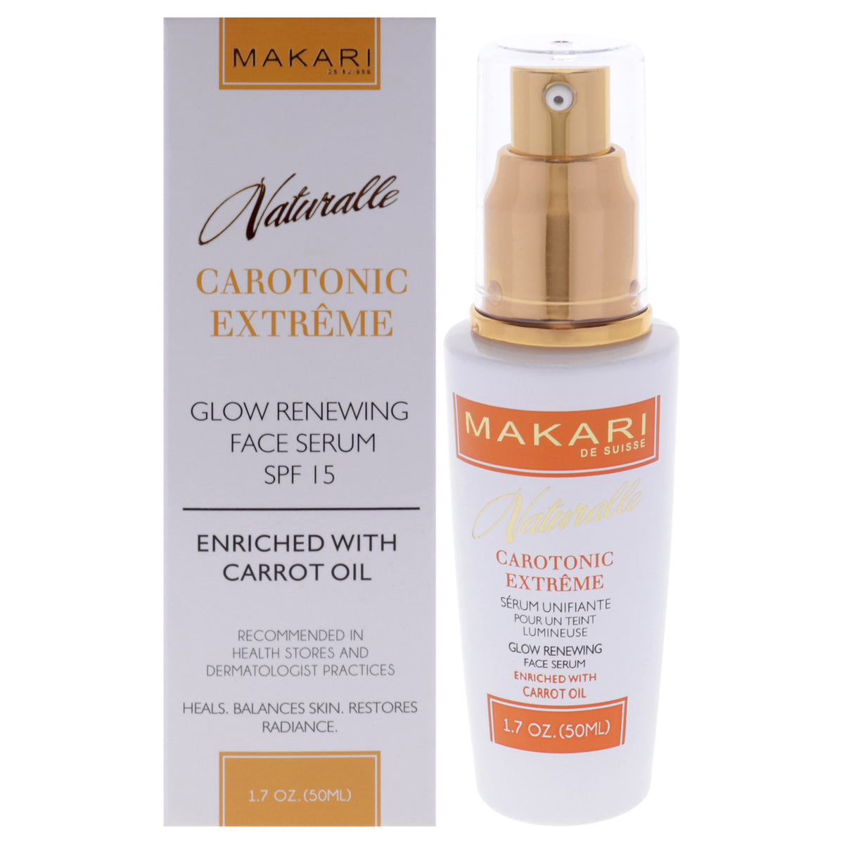 Carotonic Extreme Glow Renewing Face Serum SPF 15 by Makari for Women - 1.7 oz Serum