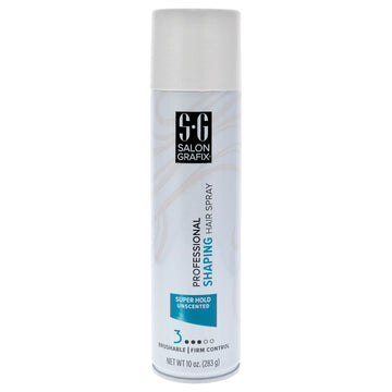 Shaping Hair Spray - Super Hold Unscented by Salon Grafix for Unisex - 10 oz Hair Spray