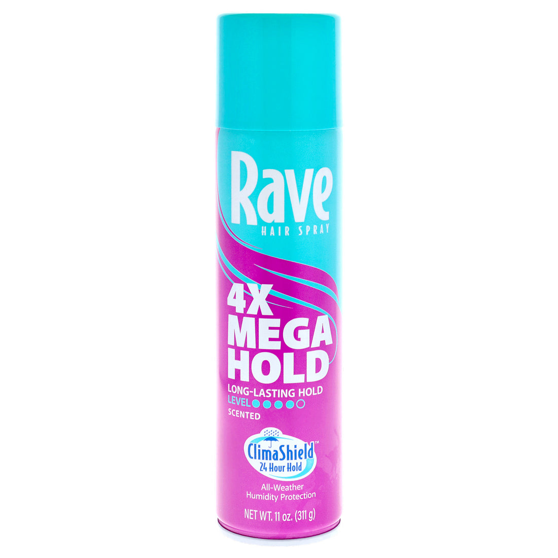 4X Mega Scented Aerosol Hairspray by Rave for Unisex - 11 oz Hair Spray