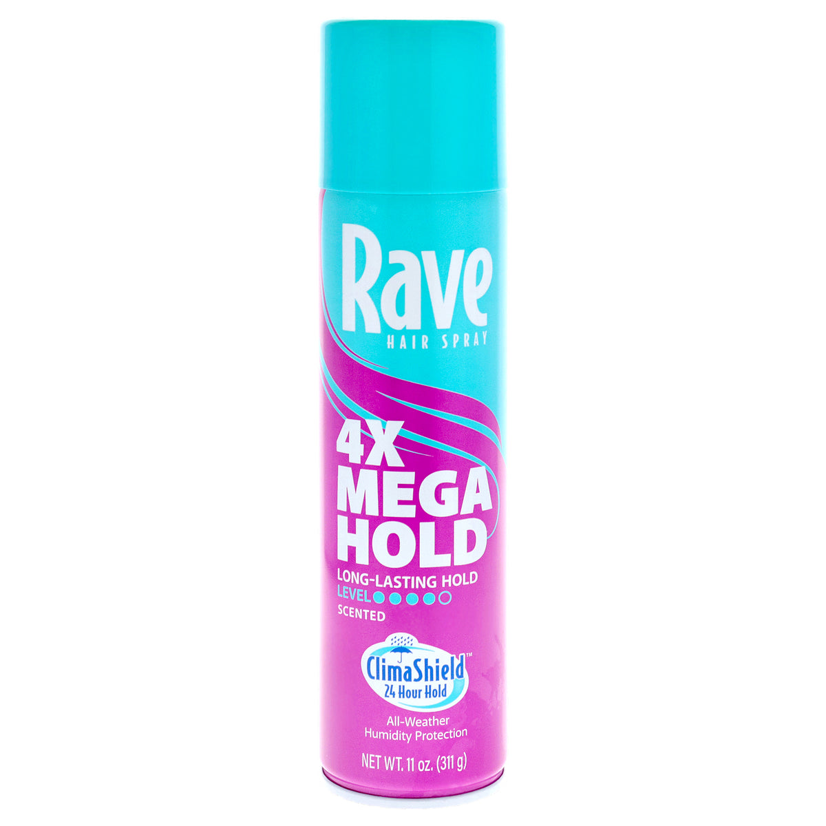 4X Mega Scented Aerosol Hairspray by Rave for Unisex - 11 oz Hair Spray