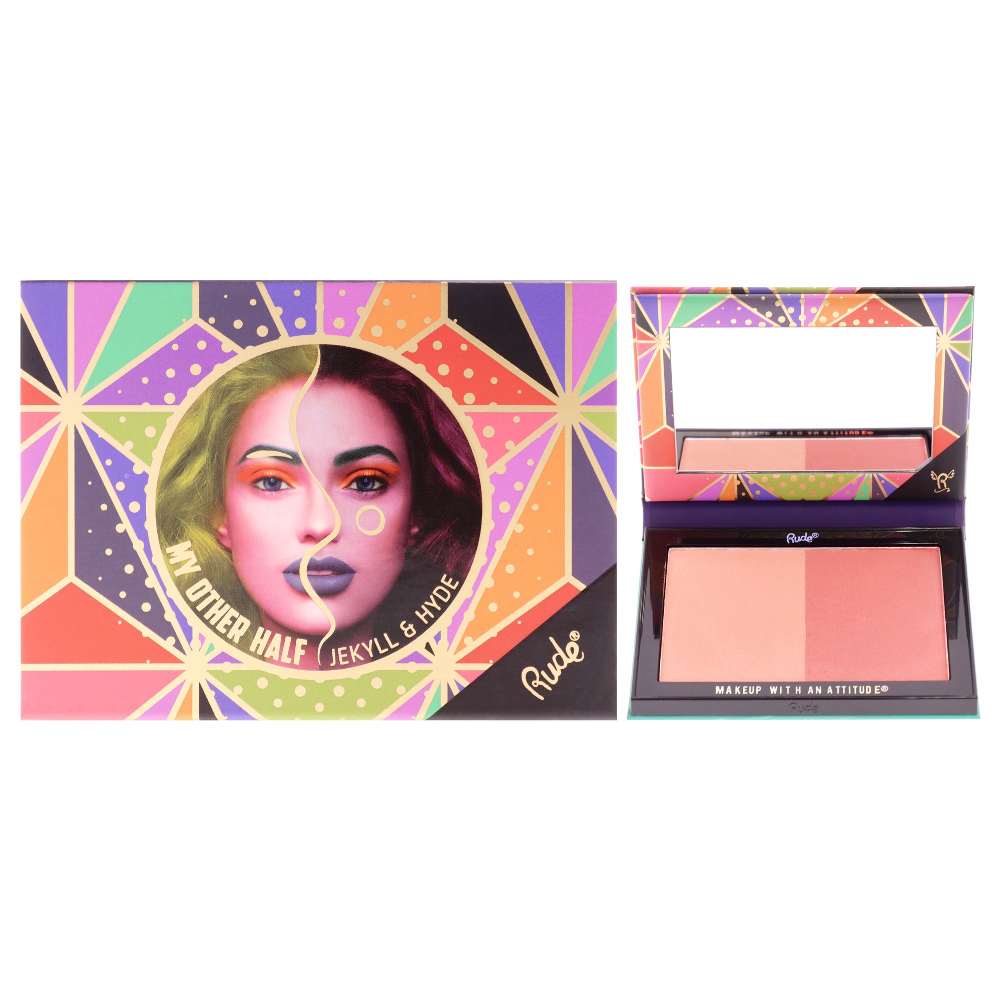 My Other Half Duo Shade Face Palette - Jekyll and Hyde by Rude Cosmetics for Women - 0.458 oz Makeup
