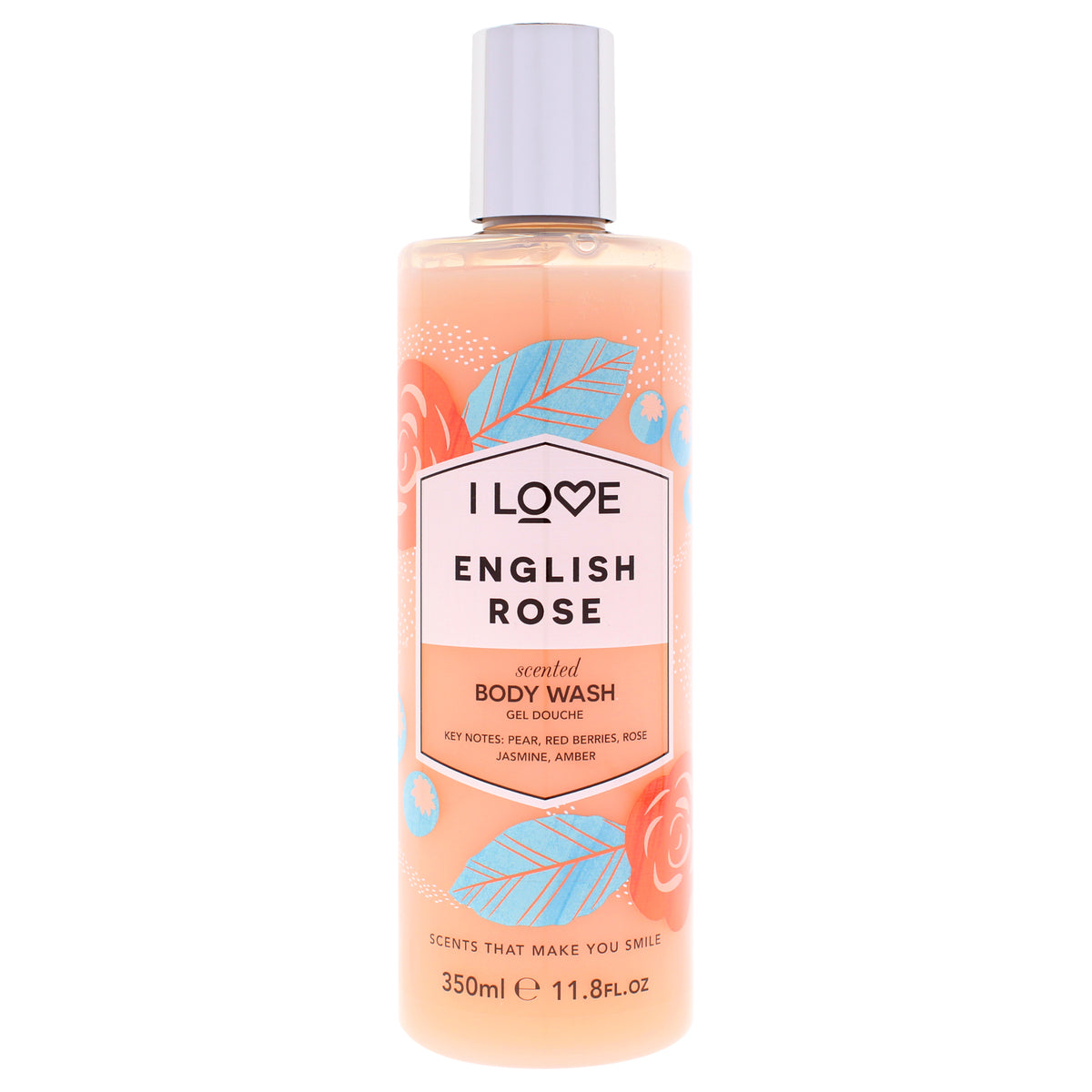Scented Body Wash - English Rose by I Love Cosmetics for Women - 11.8 oz Body Wash