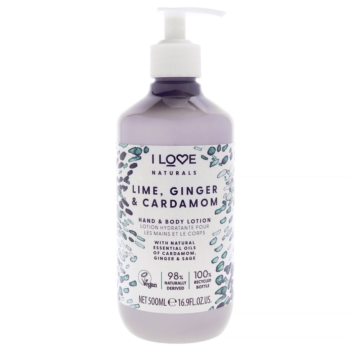 Naturals Hand and Body Lotion - Lime-Ginger and Cardamon by I Love Cosmetics for Women - 16.9 oz Body Lotion