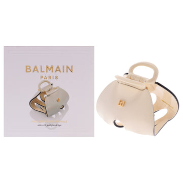 Cellulose Acetate Pince a Cheveux Imperiale Medium - White-Black by Balmain Hair Couture for Women - 1 Pc Hair Clip