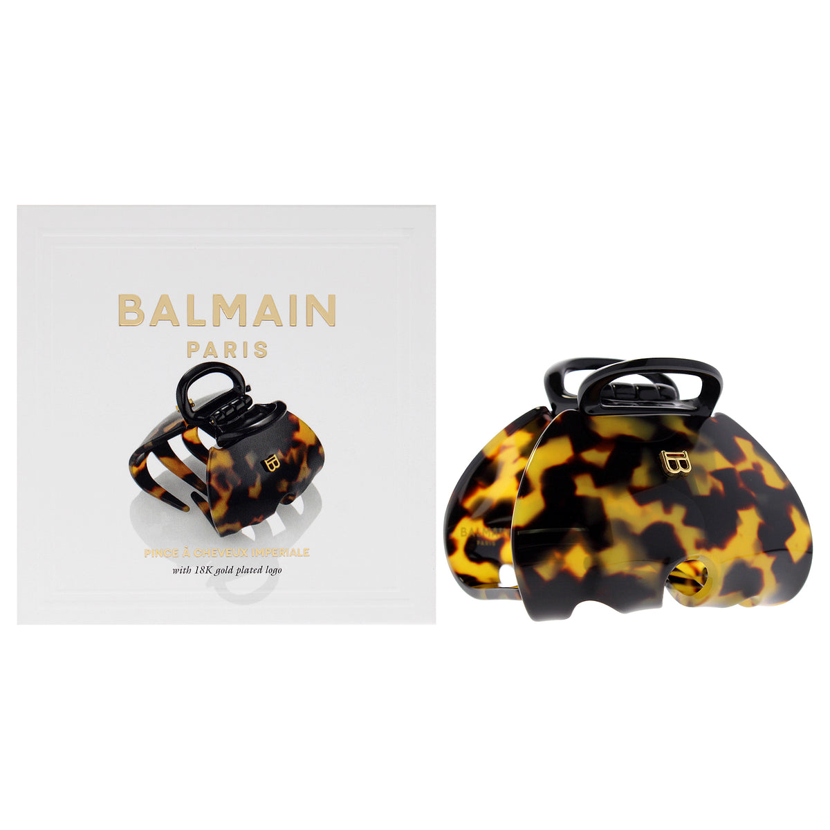 Cellulose Acetate Pince a Cheveux Imperiale Medium -Tortoise Shell by Balmain Hair Couture for Women - 1 Pc Hair Clip