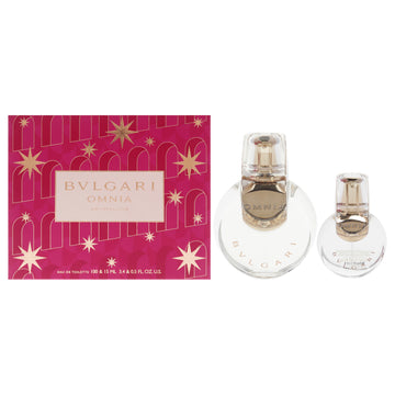 Omnia Crystalline by Bvlgari for Women - 2 Pc Gift Set 3.4oz EDT Spray, 0.5oz EDT Spray