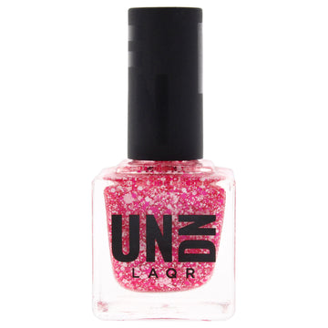 Vegan Nail Polish - 0206 Pink-White Splatter by UNDN for Women - 0.5 oz Nail Polish