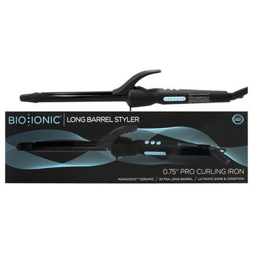 Long Barrel Styler - Black by Bio Ionic for Women - 0.75 Inch Curling Iron