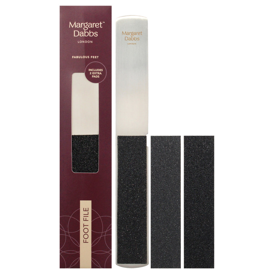 Foot File Plus 2 Replacement Pads by Margaret Dabbs for Unisex - 3 Pc File, 2 Replacement Pads