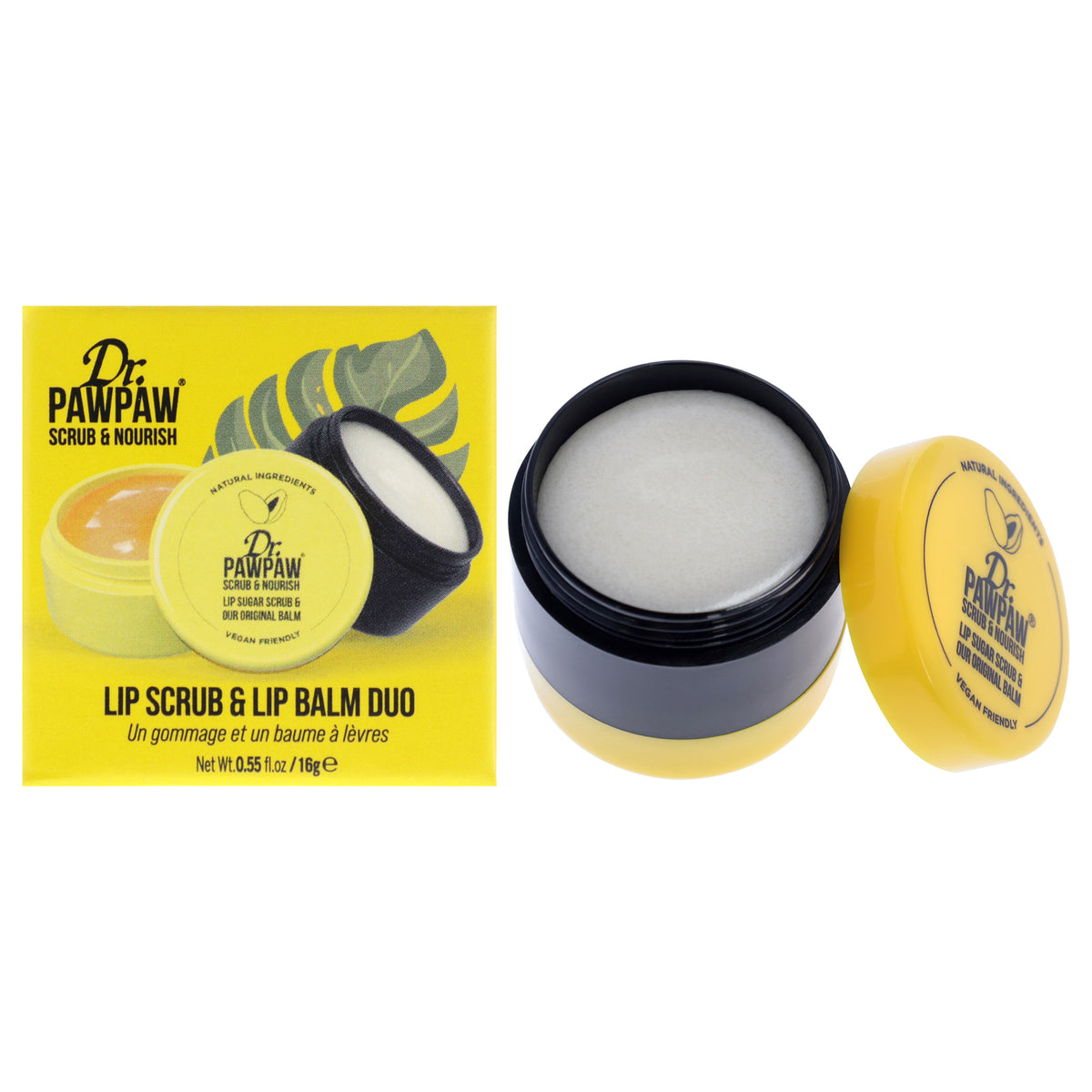 Lip Scrub and Lip Balm Duo by Dr. PawPaw for Women - 0.55 oz Treatment