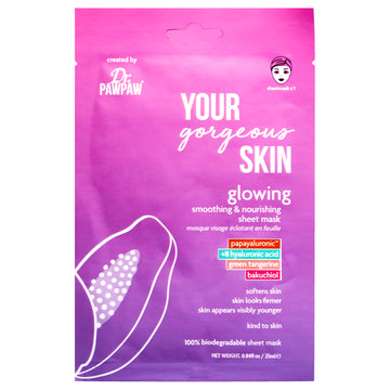 Your Gorgeous Skin Glowing Sheet Mask by Dr. PawPaw for Unisex - 0.84 oz Mask