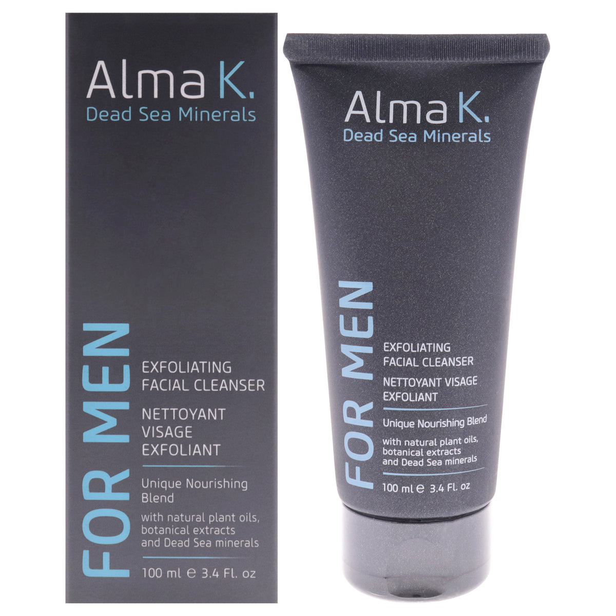 Exfoliating Facial Cleanser by Alma K for Men - 3.4 oz Cleanser