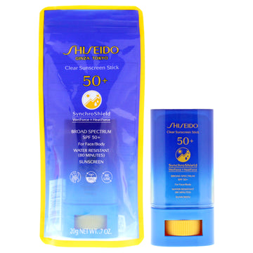 Clear Sunscreen Stick SPF 50 Plus by Shiseido for Unisex - 0.7 oz Sunscreen