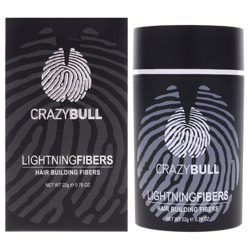 Lightning Hair Building Fibers - 1 Black by Crazy Bull Hair for Men - 0.78 oz Treatment