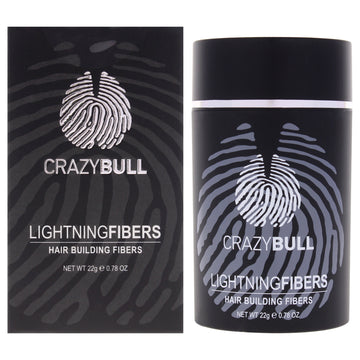 Lightning Hair Building Fibers - 4 Medium Brown by Crazy Bull Hair for Men - 0.78 oz Treatment