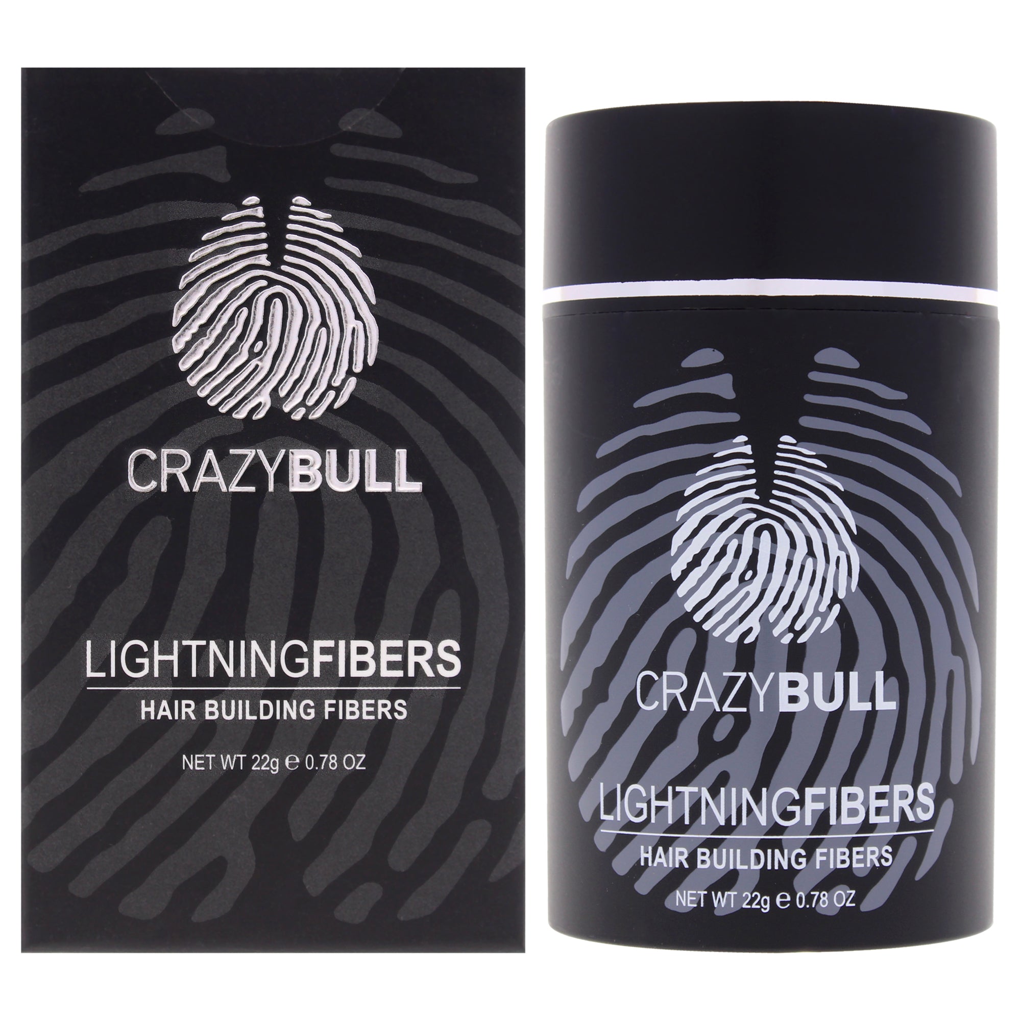 Lightning Hair Building Fibers - 5 Light Brown by Crazy Bull Hair for Men - 0.78 oz Treatment