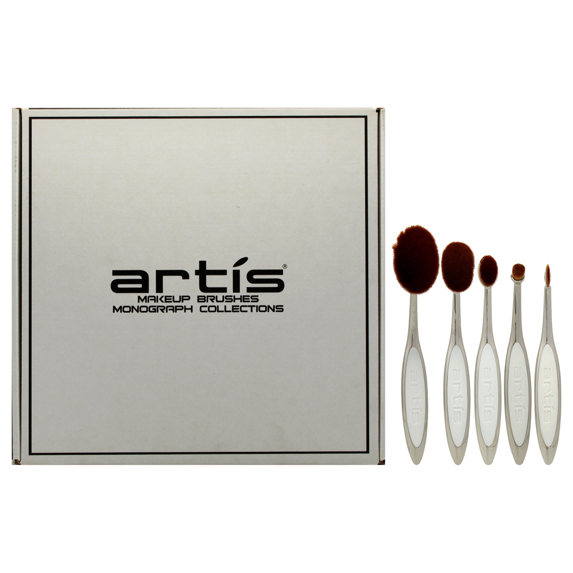 Elite 5 Brush Set - Mirror by Artis for Women - 4 Pc Elite Collection Oval 7 Brush - Mirror, Elite Oval 6 Brush - Mirror, Elite Linear 4 Brush - Mirror, Elite Linear 1 Brush - Mirror, Elite Circle Brush 1R - Mirror