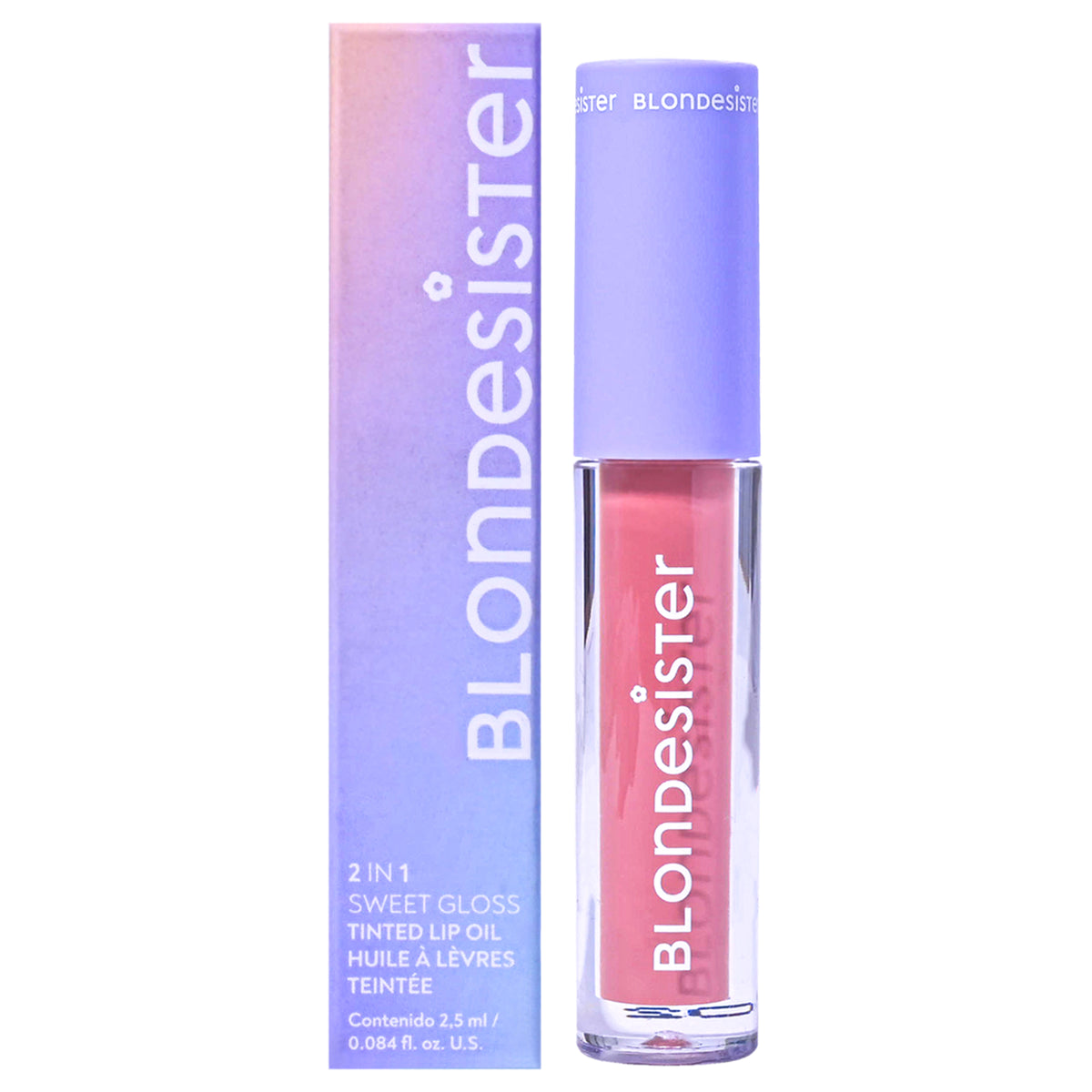 2 in 1 Sweet Gloss Tinted Lip Oil - 01 Sugar Nude by Blondesister for Women - 0.084 oz Lip Oil