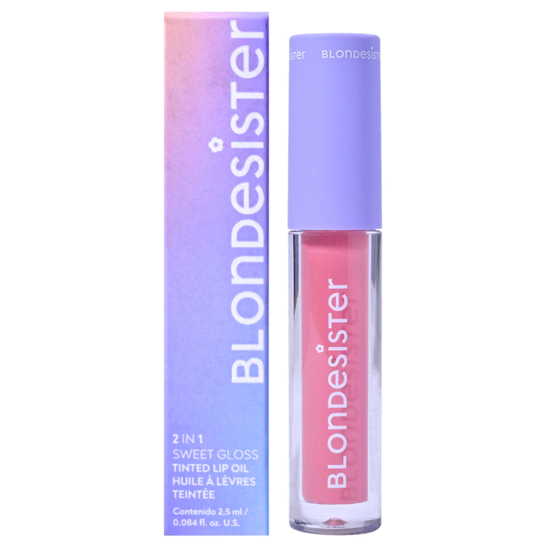 2 in 1 Sweet Gloss Tinted Lip Oil - 02 Pink Chocolate by Blondesister for Women - 0.084 oz Lip Oil