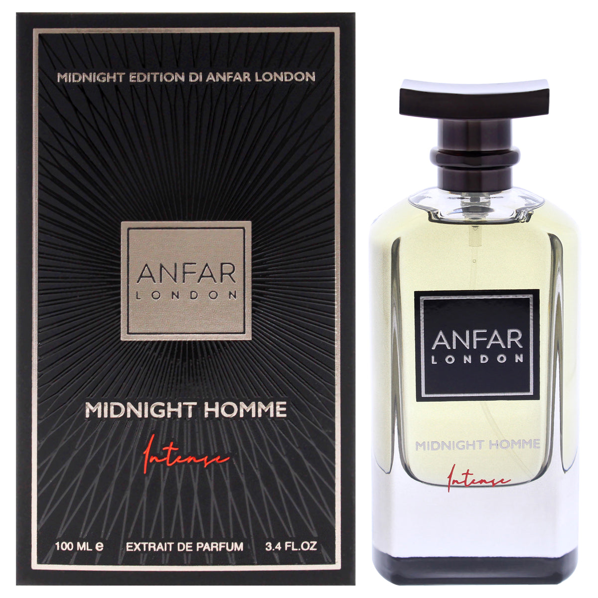 Midnigth Homme Intense - Midnigth Edition by Anfar for Men - 3.4 oz Extrait De Parfum Spray