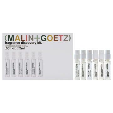 Fragrance Discovery Kit by Malin + Goetz for Unisex - 6 Pc Mini Gift Set 0.06oz Bergamot EDP Spray, 0.06oz Cannabis EDP Spray, 0.06oz Dark Run EDP Spray, 0.06oz Leather EDP Spray, 0.06oz Strawberry EDP Spray, 0.06oz Vetiver EDP Spray
