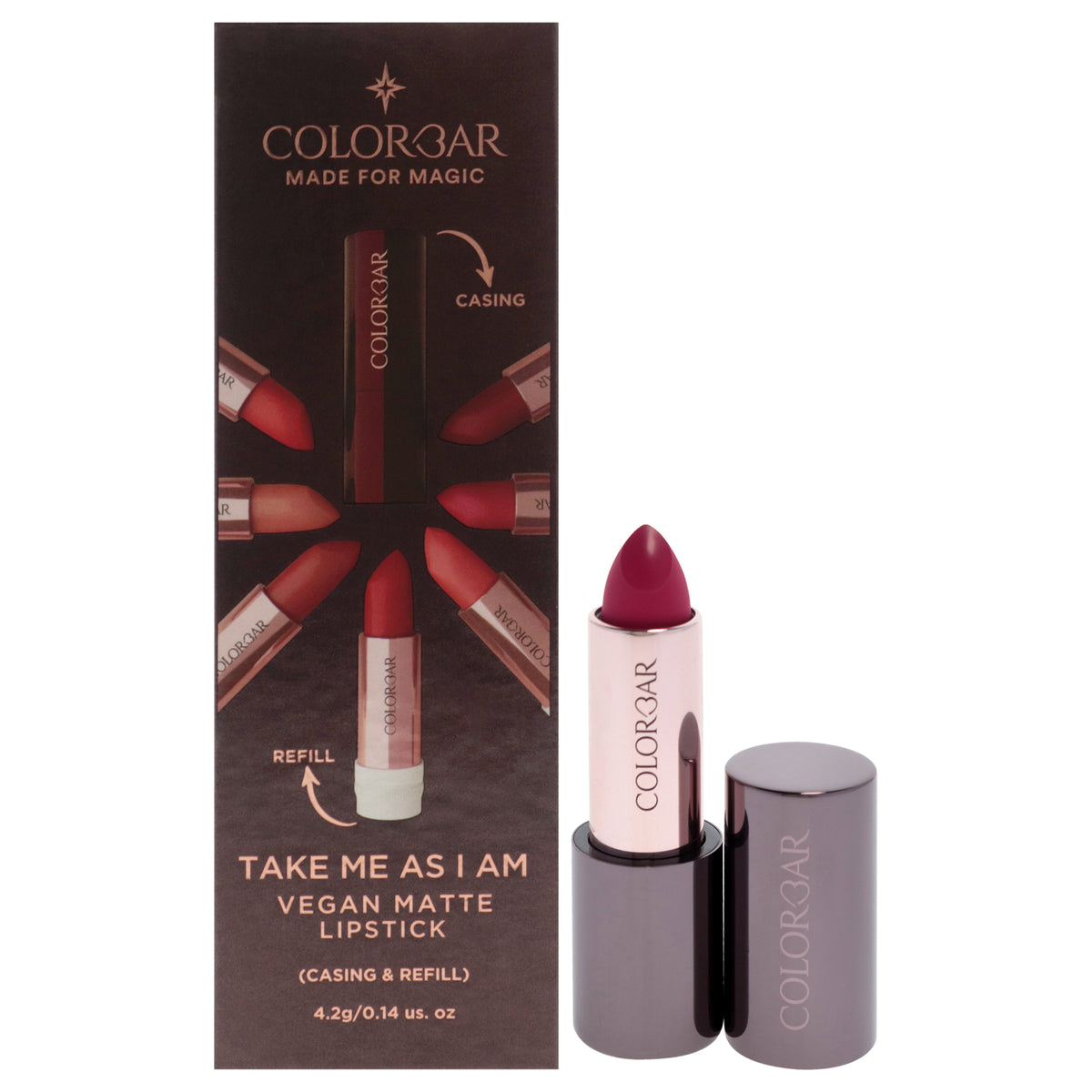 Take Me As I Am Vegan Matte Lipstick - 007 Viva Magenta by Colorbar for Women - 0.14 oz Lipstick