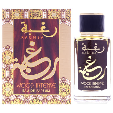 Raghba Wood Intense by Lattafa for Unisex - 3.4 oz EDP Spray