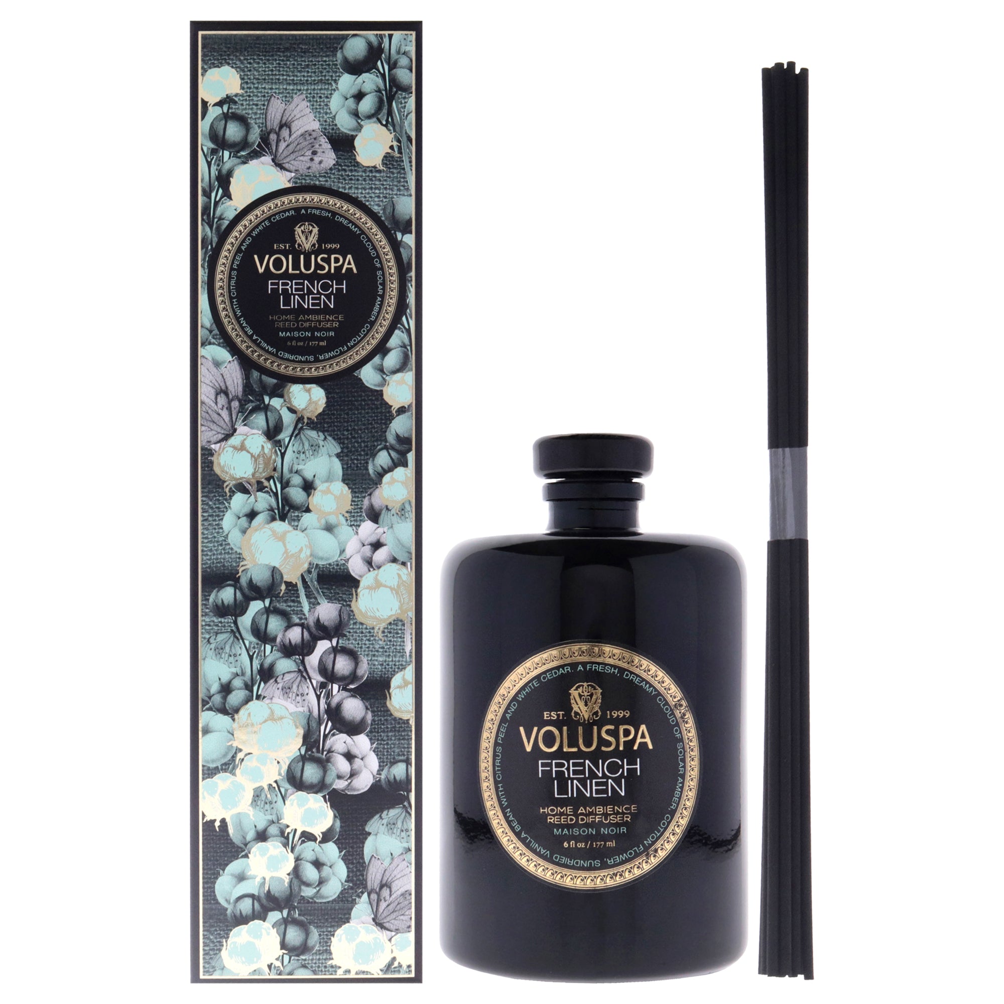 Maison Noir Collection - French Linen by Voluspa for Unisex - 6 oz Reed Diffuser