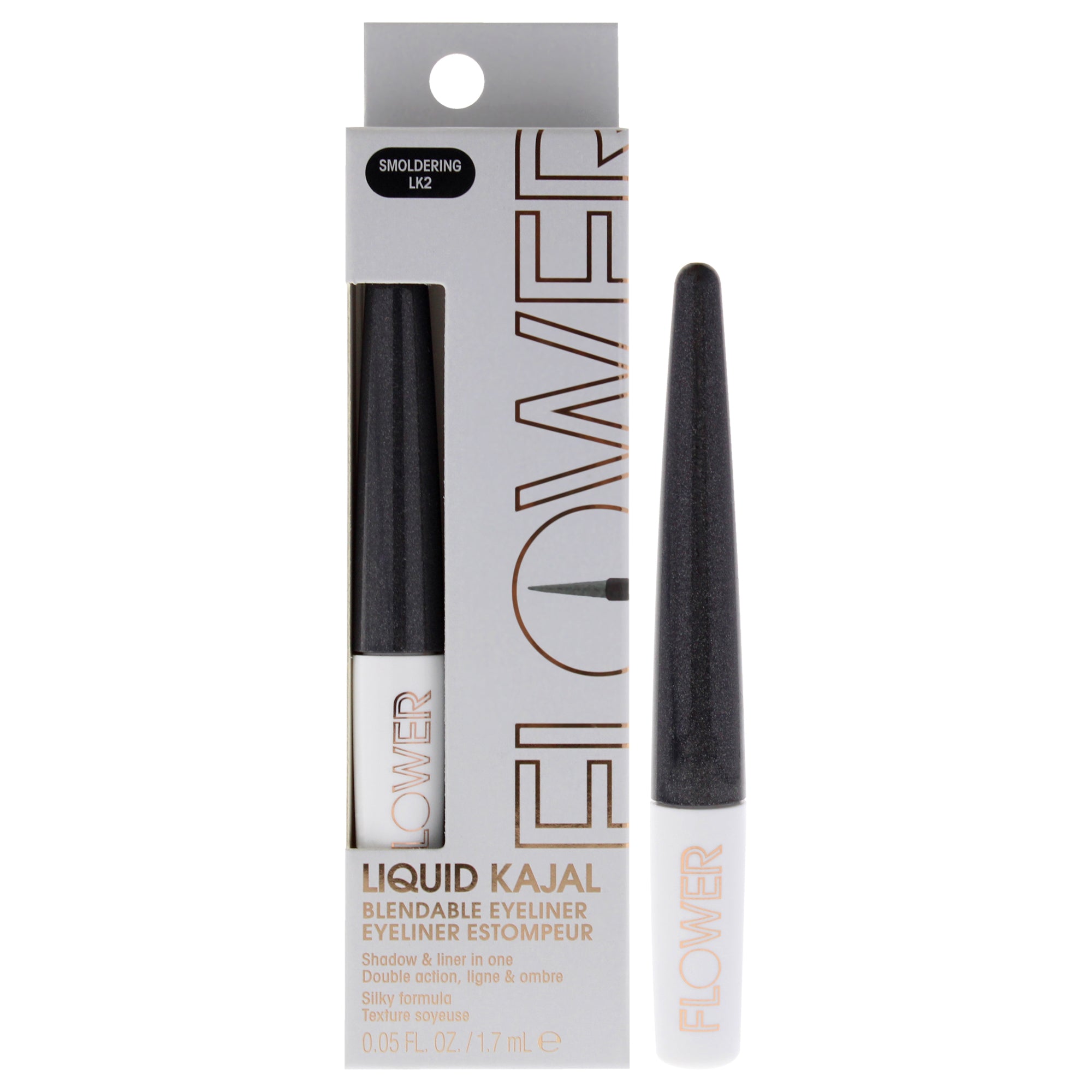 Liquid Kajal Blendable Eyeliner - LK2 Smoldering by Flower Beauty for Women - 0.05 oz Eyeliner