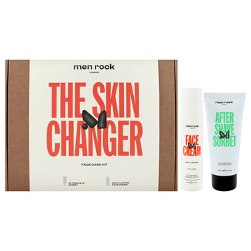 The Skin Changer Face Care Kit by Men Rock for Men - 2 Pc 3.4oz After Shave Sorbet, 1.7oz Multi-Action Face Cream