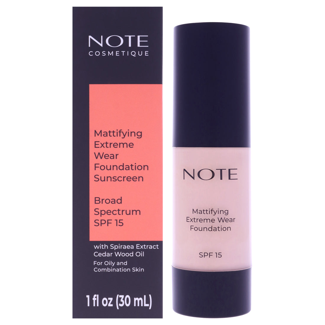 Mattifying Extreme Wear Foundation SPF 15 - 100 Cashmere Beige by Note Cosmetique for Women - 1 oz Foundation