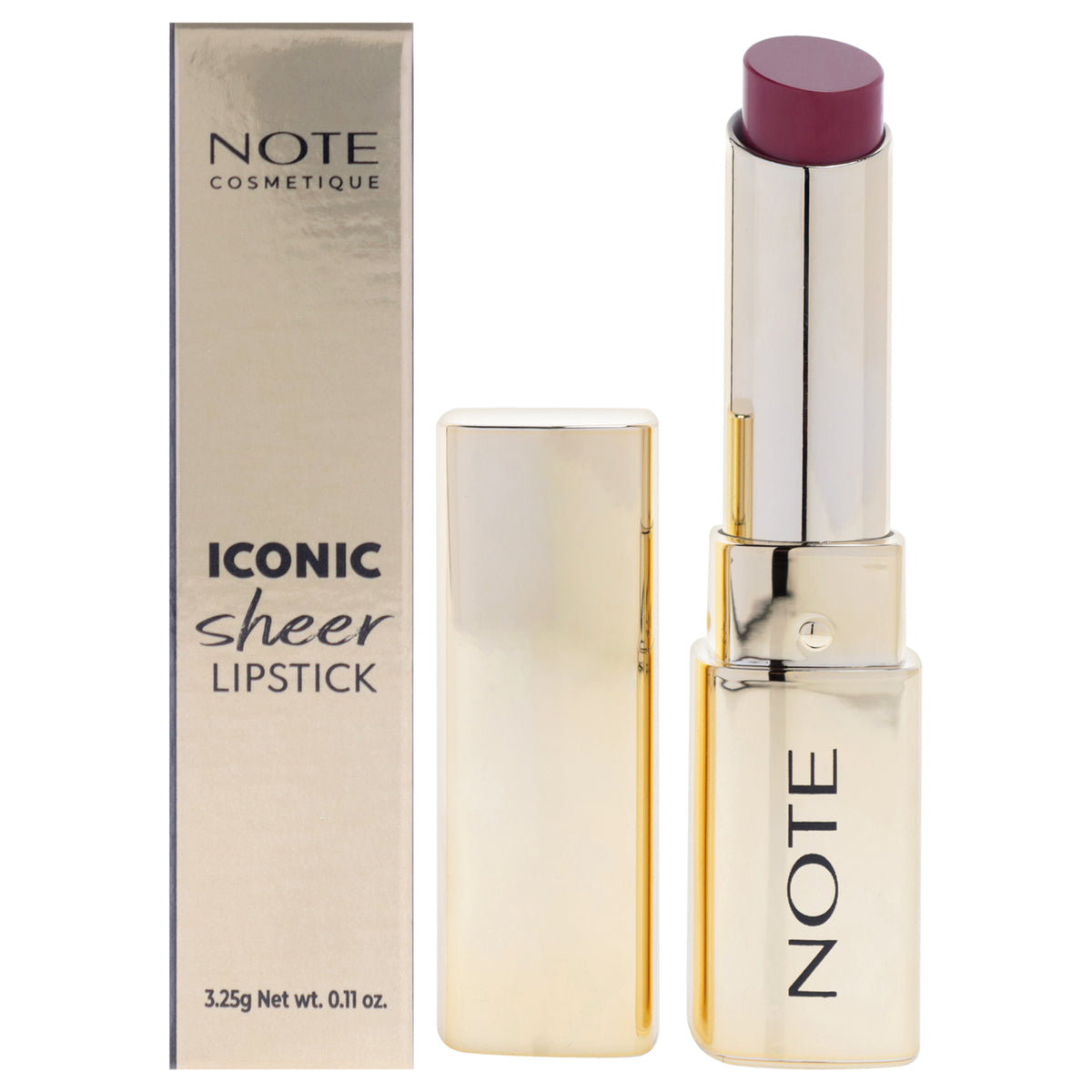 Iconic Sheer Lipstick - 210 Alluring by Note Cosmetique for Women - 0.11 oz Lipstick