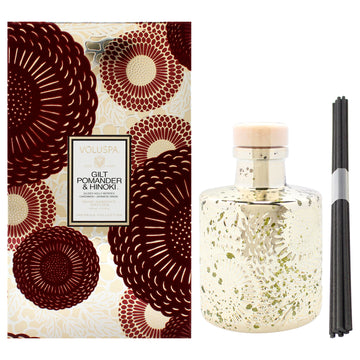 Japonica Collection - Gilt Pomander and Hinoki Reed Diffuser by Voluspa for Unisex - 3.4 oz Reed Diffuser